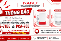THÔNG BÁO: ĐIỀU CHỈNH GIÁ SẢN PHẨM CÒI BÁO ĐỘNG KHÔNG DÂY KS-71BE VÀ PCA-70B