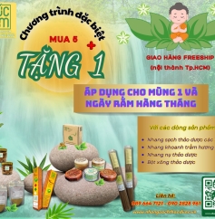 NHANG SẠCH THẢO DƯỢC TRÚC LÂM - Chương trình đặc biệt: MUA 5 TẶNG 1 vào mùng 1 và ngày rằm hàng tháng