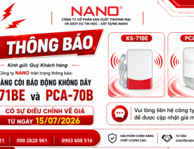 THÔNG BÁO: ĐIỀU CHỈNH GIÁ SẢN PHẨM CÒI BÁO ĐỘNG KHÔNG DÂY KS-71BE VÀ PCA-70B