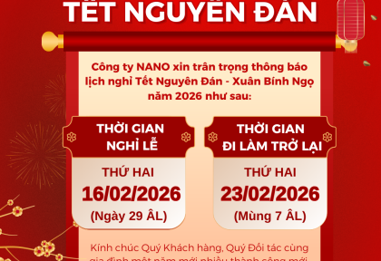 THÔNG BÁO NGHỈ TẾT NGUYÊN ĐÁN 2026 