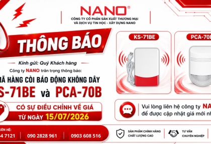 THÔNG BÁO: ĐIỀU CHỈNH GIÁ SẢN PHẨM CÒI BÁO ĐỘNG KHÔNG DÂY KS-71BE VÀ PCA-70B
